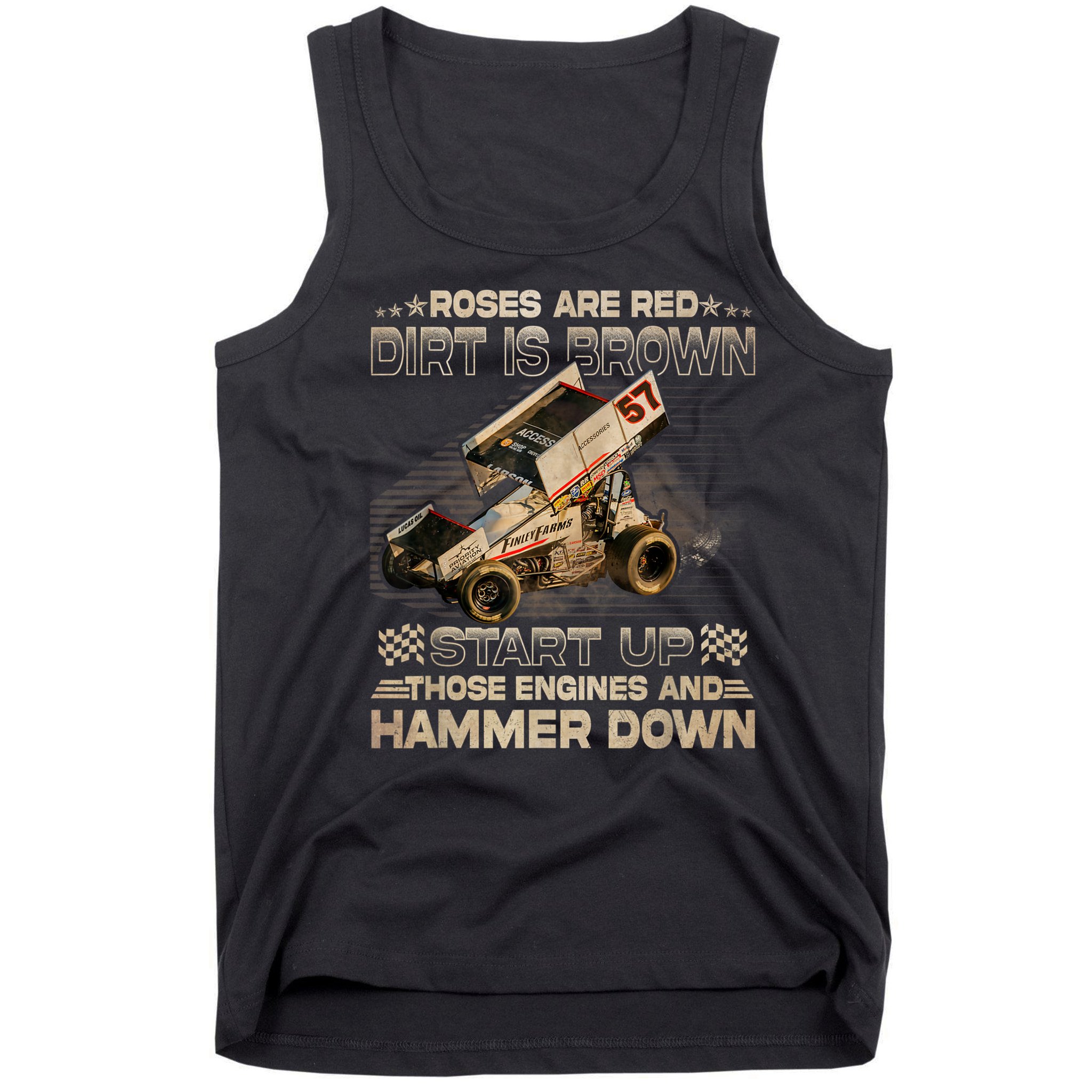 Dirt Track Racing Champion Sprint Car Tank Top