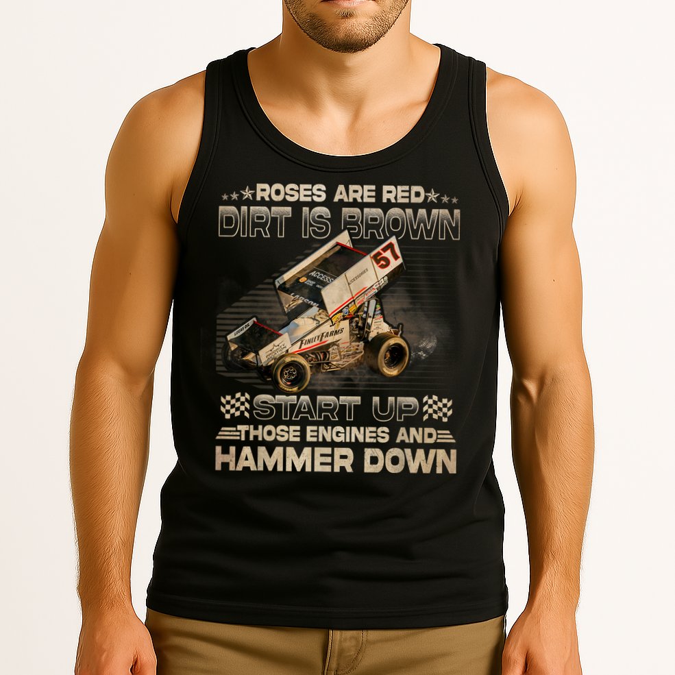 Dirt Track Racing Champion Sprint Car Tank Top