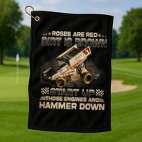 Dirt Track Racing Kyle Larson Champion Sprint Car Golf Towel