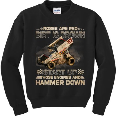 Dirt Track Racing Kyle Larson Champion Sprint Car Kids Sweatshirt