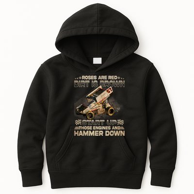 Dirt Track Racing Kyle Larson Champion Sprint Car Kids Hoodie