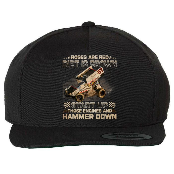 Dirt Track Racing Kyle Larson Champion Sprint Car Wool Snapback Cap