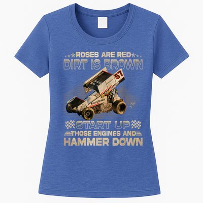 Dirt Track Racing Kyle Larson Champion Sprint Car Womens T-Shirt