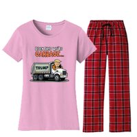 Donald Trump Rides In Garbage Truck Women's Flannel Pajama Set