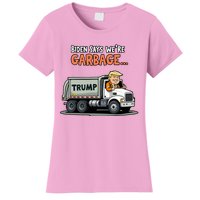 Donald Trump Rides In Garbage Truck Women's T-Shirt