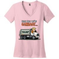 Donald Trump Rides In Garbage Truck Women's V-Neck T-Shirt