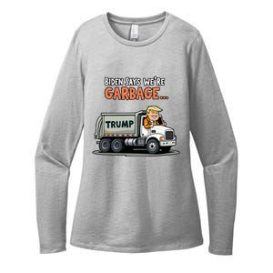 Donald Trump Rides In Garbage Truck Womens CVC Long Sleeve Shirt