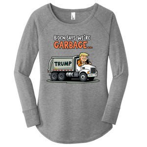 Donald Trump Rides In Garbage Truck Women's Perfect Tri Tunic Long Sleeve Shirt