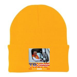 Donald Trump Rides In Garbage Truck Knit Cap Winter Beanie