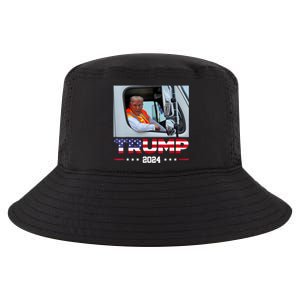 Donald Trump Rides In Garbage Truck Cool Comfort Performance Bucket Hat