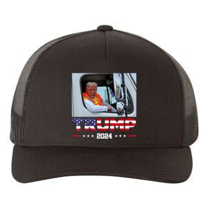 Donald Trump Rides In Garbage Truck Yupoong Adult 5-Panel Trucker Hat