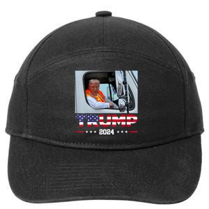 Donald Trump Rides In Garbage Truck 7-Panel Snapback Hat