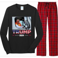 Donald Trump Rides In Garbage Truck Long Sleeve Pajama Set