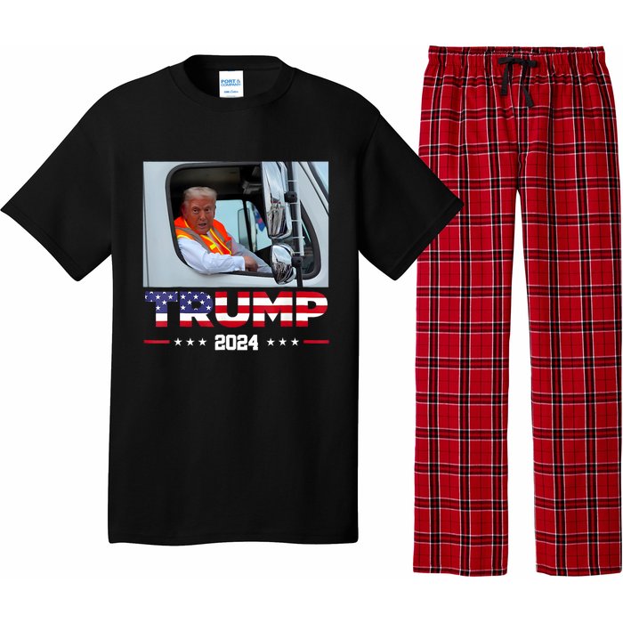 Donald Trump Rides In Garbage Truck Pajama Set