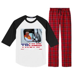 Donald Trump Rides In Garbage Truck Raglan Sleeve Pajama Set