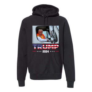 Donald Trump Rides In Garbage Truck Premium Hoodie