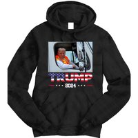 Donald Trump Rides In Garbage Truck Tie Dye Hoodie