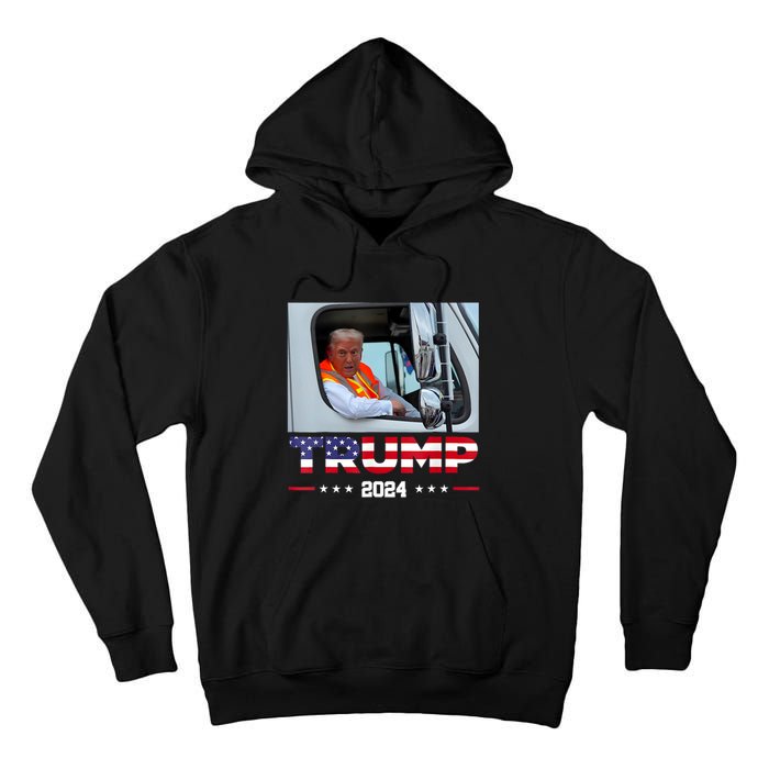 Donald Trump Rides In Garbage Truck Tall Hoodie