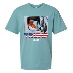 Donald Trump Rides In Garbage Truck Sueded Cloud Jersey T-Shirt