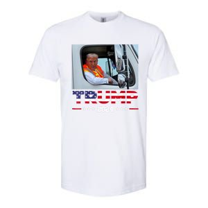 Donald Trump Rides In Garbage Truck Softstyle CVC T-Shirt