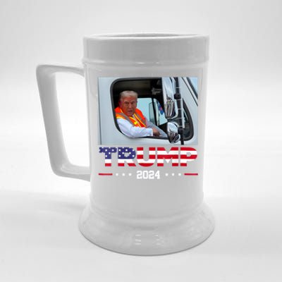 Donald Trump Rides In Garbage Truck Beer Stein