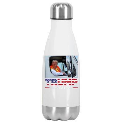 Donald Trump Rides In Garbage Truck Stainless Steel Insulated Water Bottle