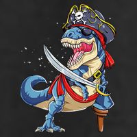 Dinosaur T Rex Pirate Jolly Roger Halloween Gifts Cool Comfort Performance Bucket Hat
