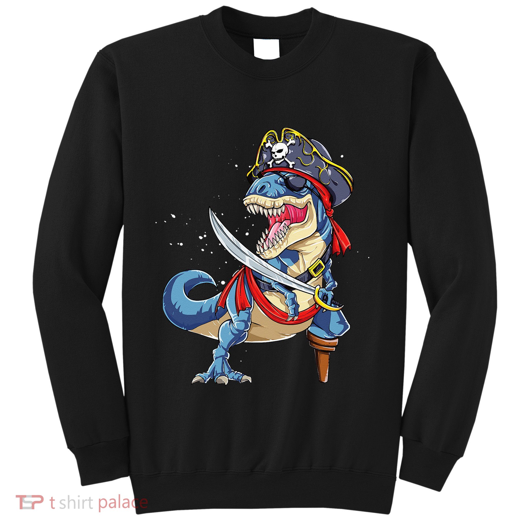 Dinosaur T Rex Pirate Jolly Roger Halloween Gifts Sweatshirt