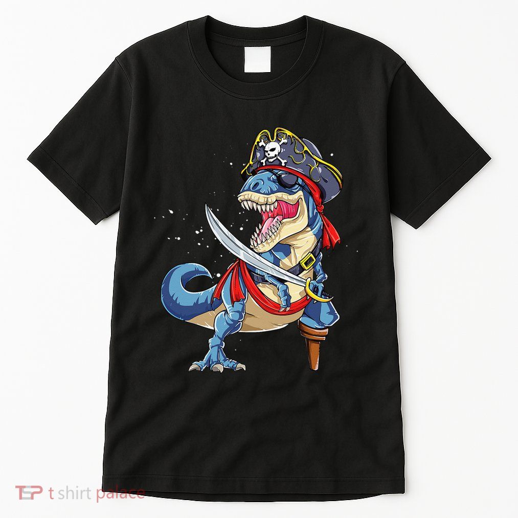 Dinosaur T Rex Pirate Jolly Roger Halloween Gifts Tall T-Shirt