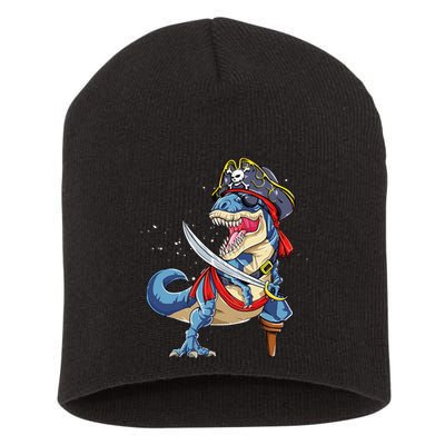 Dinosaur T Rex Pirate Jolly Roger Halloween Gifts Short Acrylic Beanie
