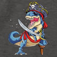 Dinosaur T Rex Pirate Jolly Roger Halloween Gifts Vector Backpack