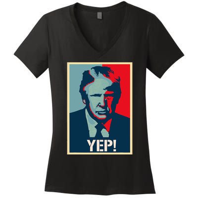 Donald Trump Supporter President 2024 Women's V-Neck T-Shirt