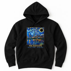 Dallas Texas Skyline Artistic Total Solar Eclipse 2024 Hoodie