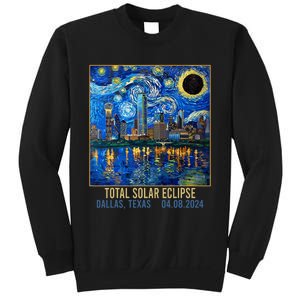 Dallas Texas Skyline Artistic Total Solar Eclipse 2024 Sweatshirt