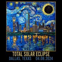 Dallas Texas Skyline Artistic Total Solar Eclipse 2024 Toddler T-Shirt