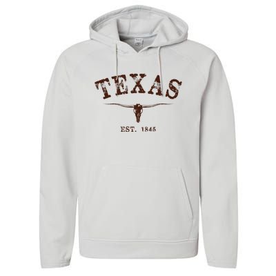 Distressed Texas State Performance Fleece Hoodie