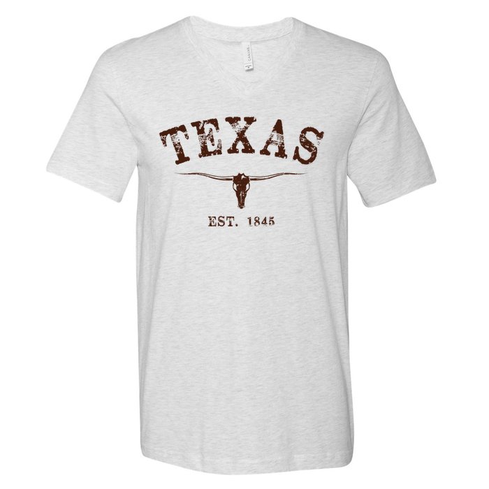 Distressed Texas State V-Neck T-Shirt