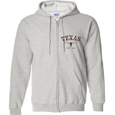 Distressed Texas State Full Zip Hoodie