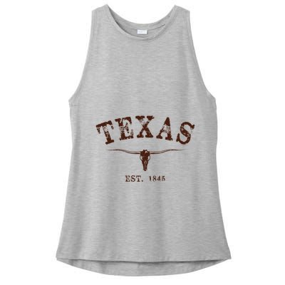 Distressed Texas State Ladies PosiCharge Tri-Blend Wicking Tank