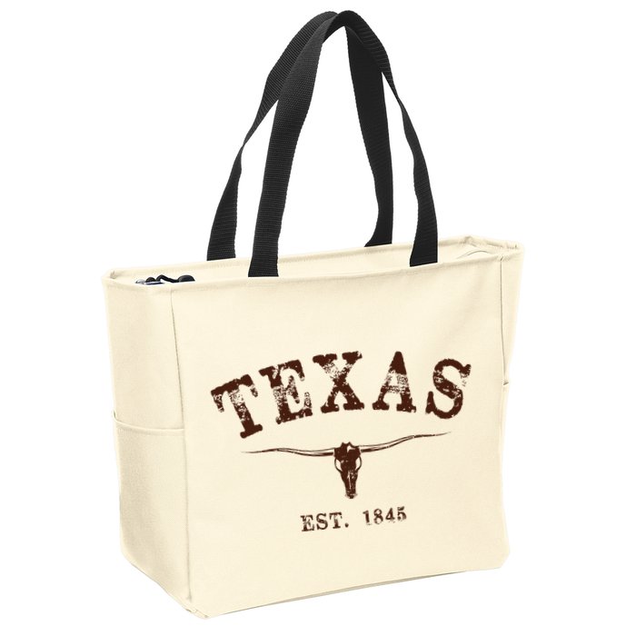 Distressed Texas State Zip Tote Bag