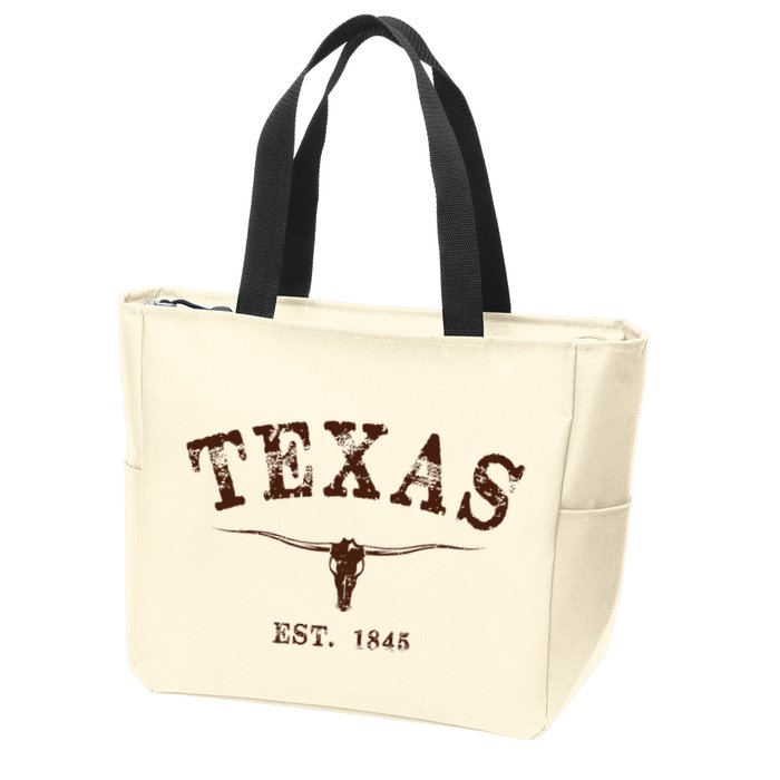 Distressed Texas State Zip Tote Bag