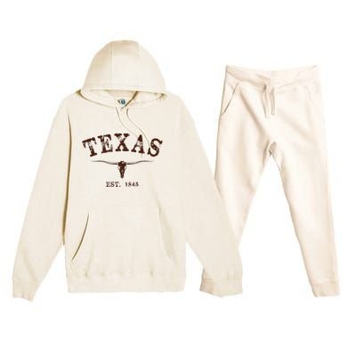 Distressed Texas State Premium Hooded Sweatsuit Set