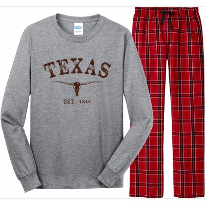 Distressed Texas State Long Sleeve Pajama Set