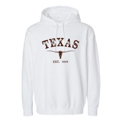 Distressed Texas State Garment-Dyed Fleece Hoodie