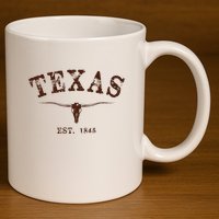 Distressed Texas State 11oz C Handle Ceramic Mug