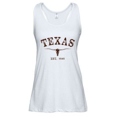Distressed Texas State Ladies Essential Flowy Tank