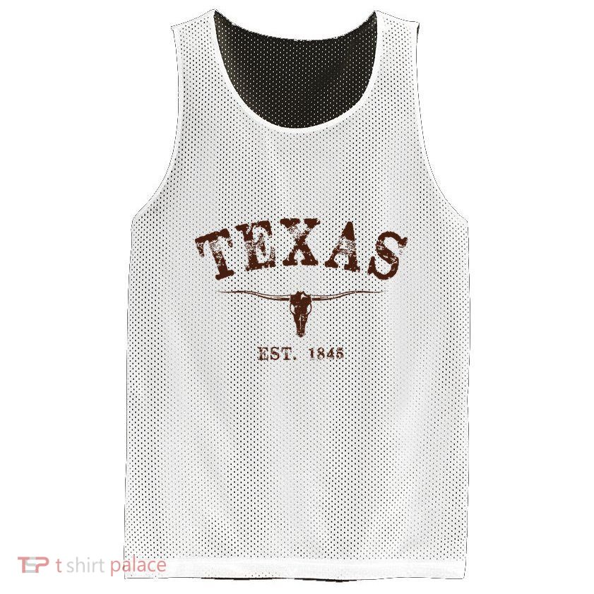 Distressed Texas State Mesh Reversible Basketball Jersey Tank