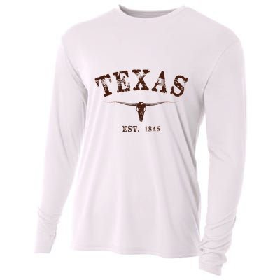 Distressed Texas State Cooling Performance Long Sleeve Crew