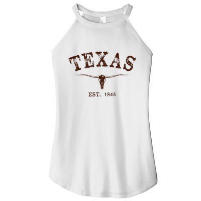 Distressed Texas State Women's Perfect Tri Rocker Tank