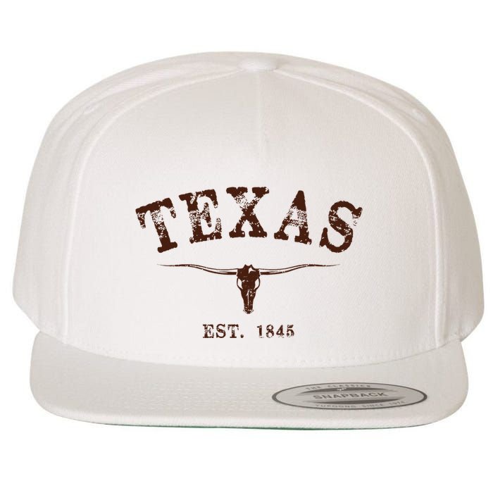 Distressed Texas State Wool Snapback Cap